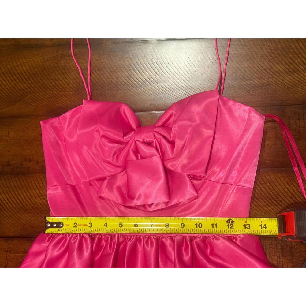 Mac Duggal Ieena 49616 - Bow Front Bubble Hem Mini Dress - Fuchsia, Size 4  $298 - Picture 6 of 8